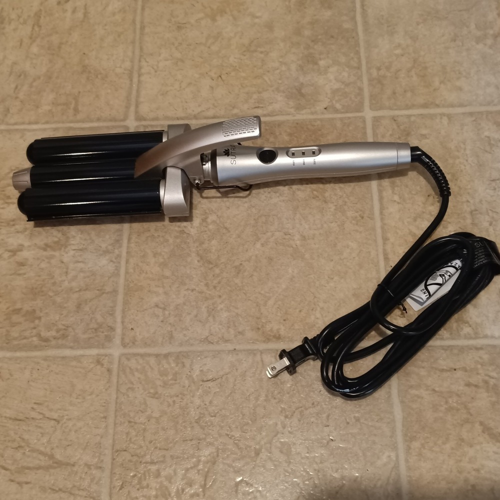 SUTRA Triple Barrel Tourmaline Infused Ceramic Mermaid Natural Beach Waver - Picture 2 of 12
